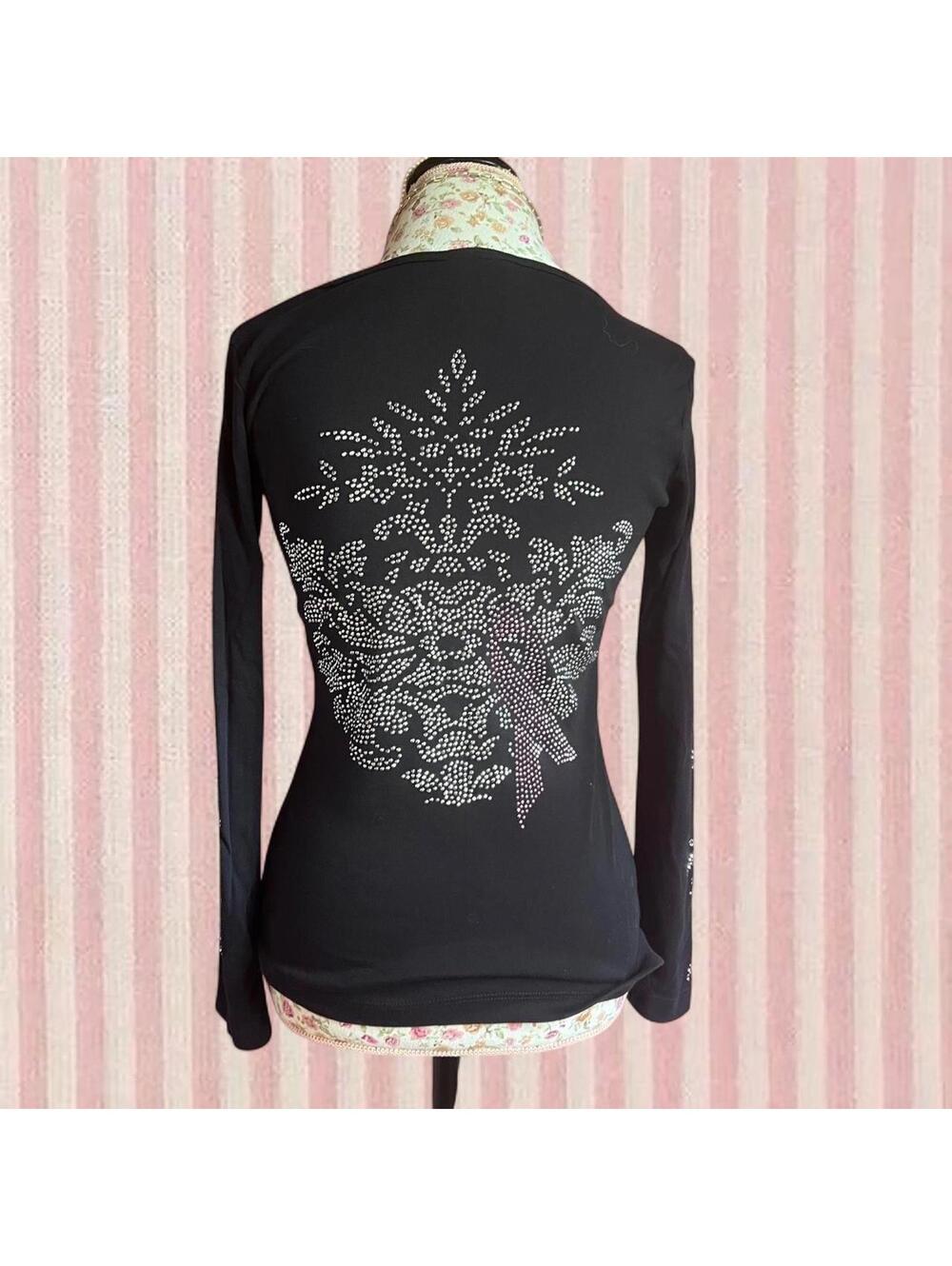 Cybery2k long sleeve bedazzled top
